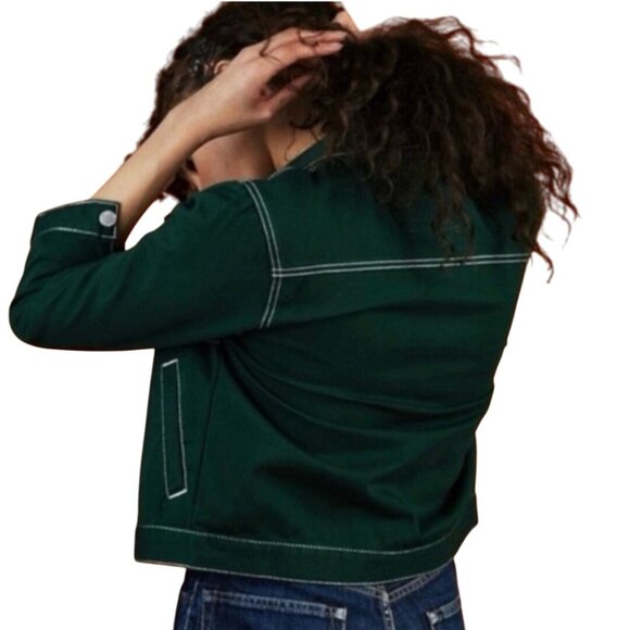 Unif NWT Denim Jacket Holy Green 3/4 Sleeve ASO TV 911/ Scream/The Fosters SizeS - Picture 4 of 16